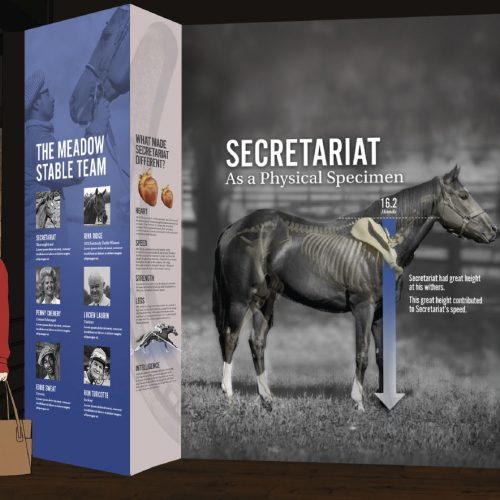 Rendering of Secretariat's Physical form exhibit wall